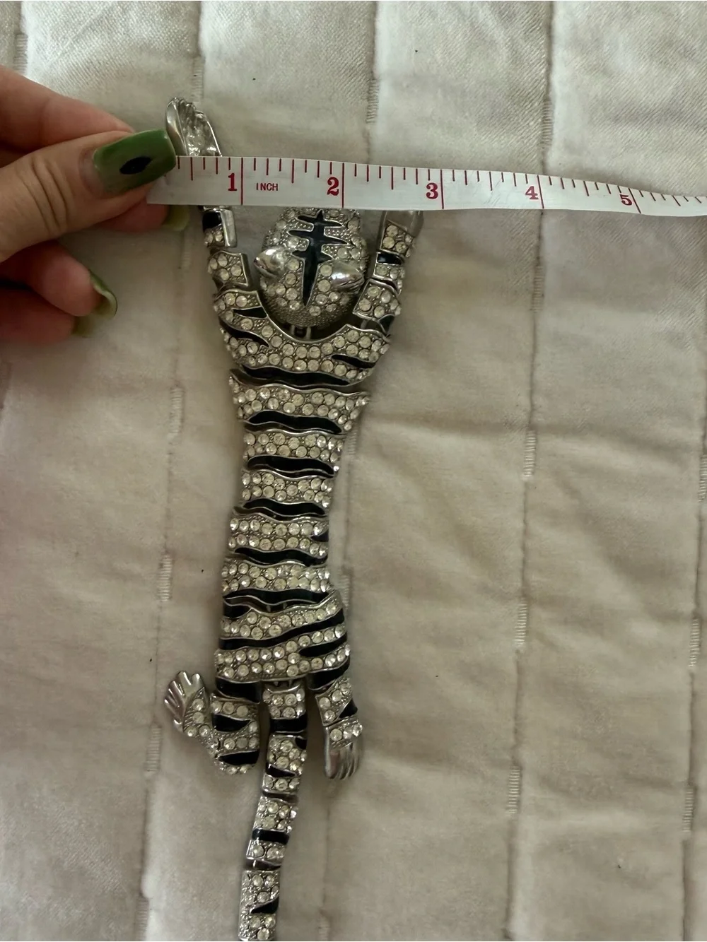 Vintage hollywood regency avant garde maximalist articulated tiger large brooch